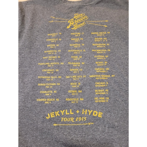 Zac Brown Southern Ground Jekyll and Hyde 2015 Tour Tee Size Med Grey - Picture 4 of 5